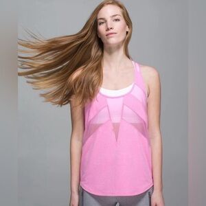 Lululemon 4 If You’re Lucky Tank Vintage Pink Raspberry Glo mesh details VGUC